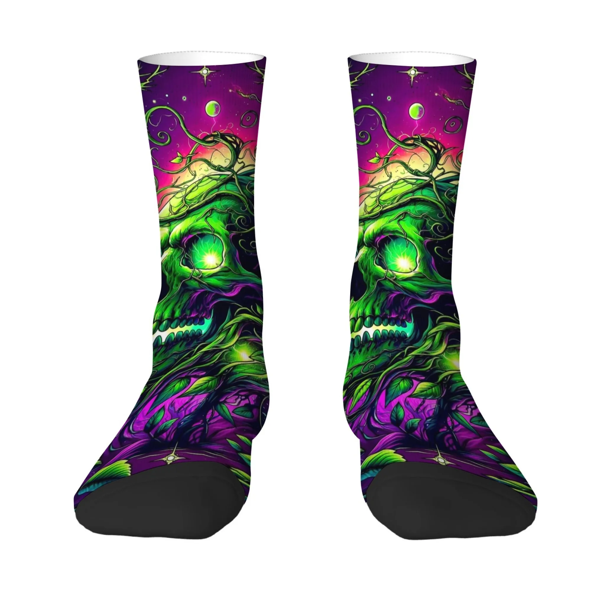Horror Skull Tree Gothic Print Men's Socks Comfortable Non-Slip Soft Socks Quirky Hip Hop Fashion Street Outdoor Casual Socks