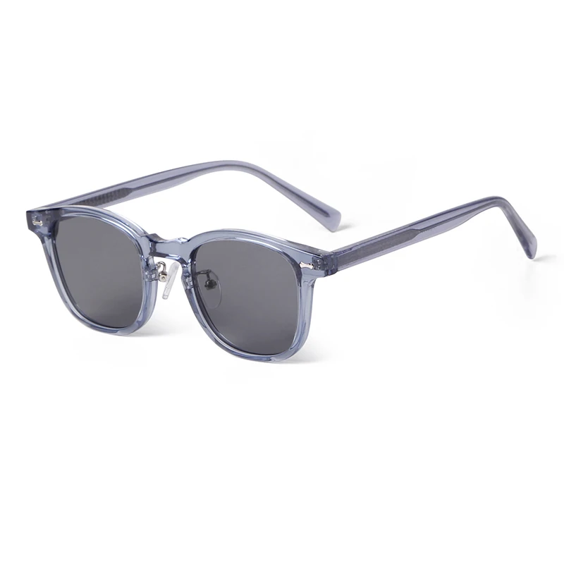 

Trendy Square Brand Design Sunglasses Women Men Retro Rivets Tortoise Shell TR90 CP-inner Gray Blue High Quality Sun Glasses UV