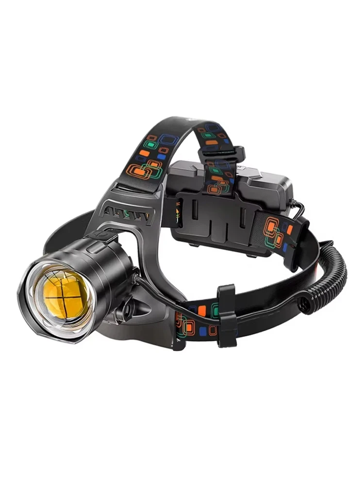 Mocna latarka czołowa LED XHP100 z zoomem, ładowana przez USB, o dużej mocy, wodoodporna, zasilana akumulatorem 18650, super jasna latarka czołowa. — Zdjęcie 2 z 2