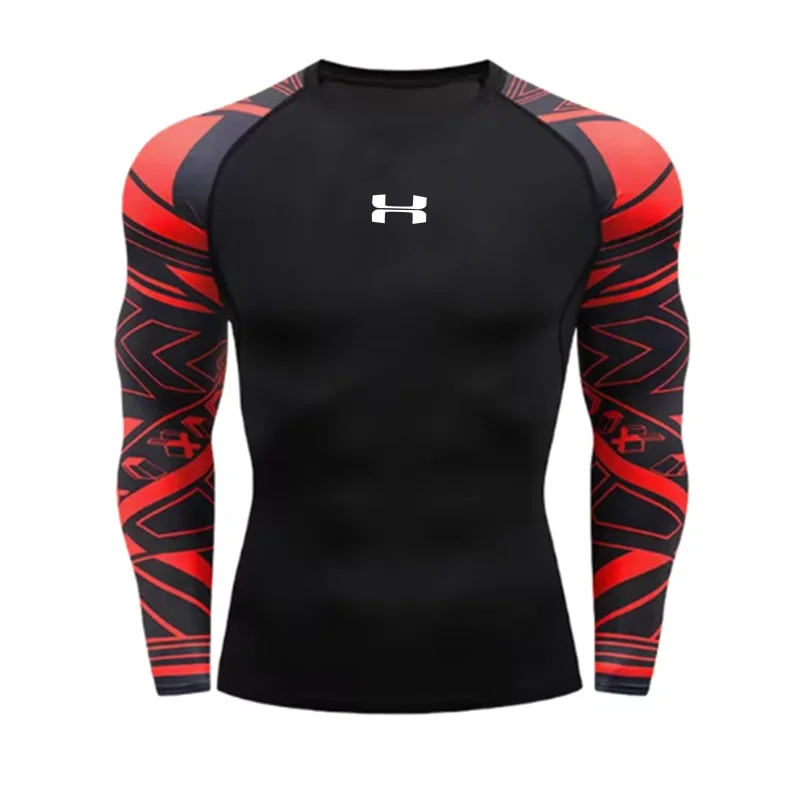 Compression Long Sleeve T Shirt Men Elastic Training T-shirt Gym Fitness Workout Tights Sport Jersey Athletic Running Shirt Men