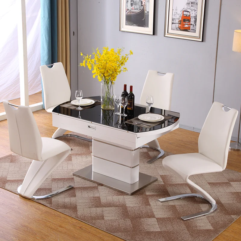 Retractable dining table with induction cooker foldable multifunctional round table dining table