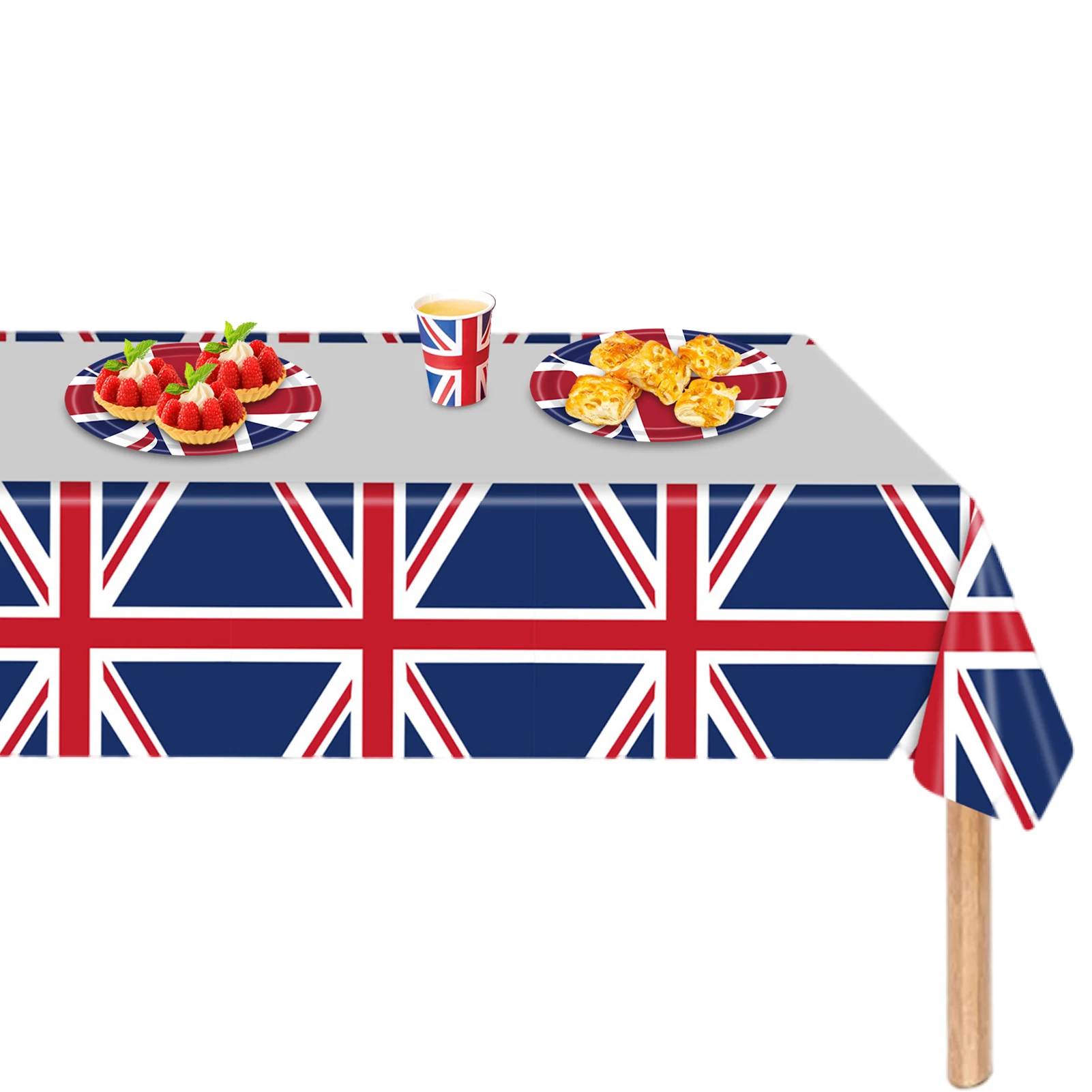 Waterproof  220*130cm Table Cover Union Jack Table Cover Great Britain PE Tablecloth Covers British Ornaments For Party Supplies