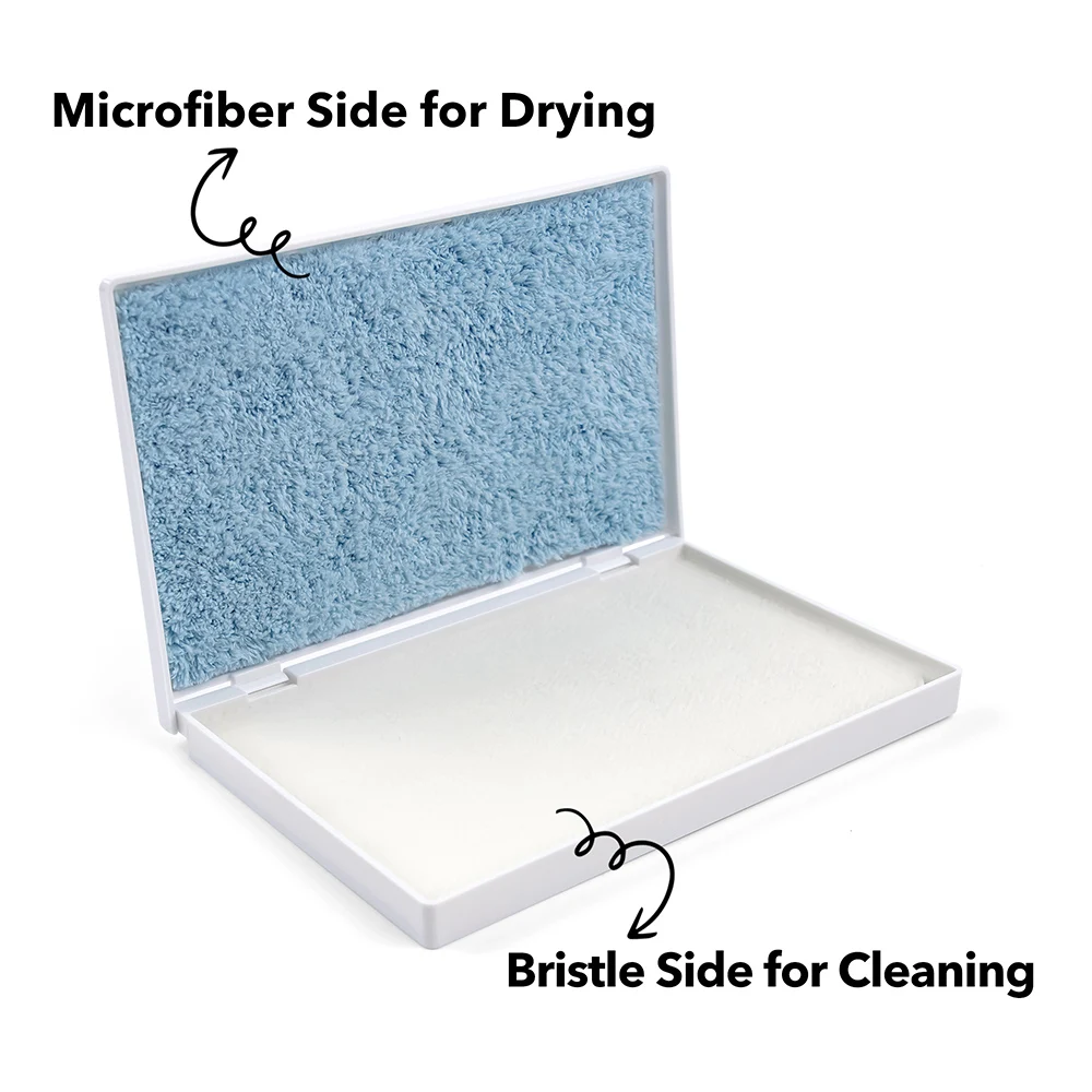 Double-Sided Stamp Scrubber Stamp Cleaner for Clear/Rubber/Cling/Foam Stamps Large Stamp Cleaning Pad Easy Ink Removal Sponge