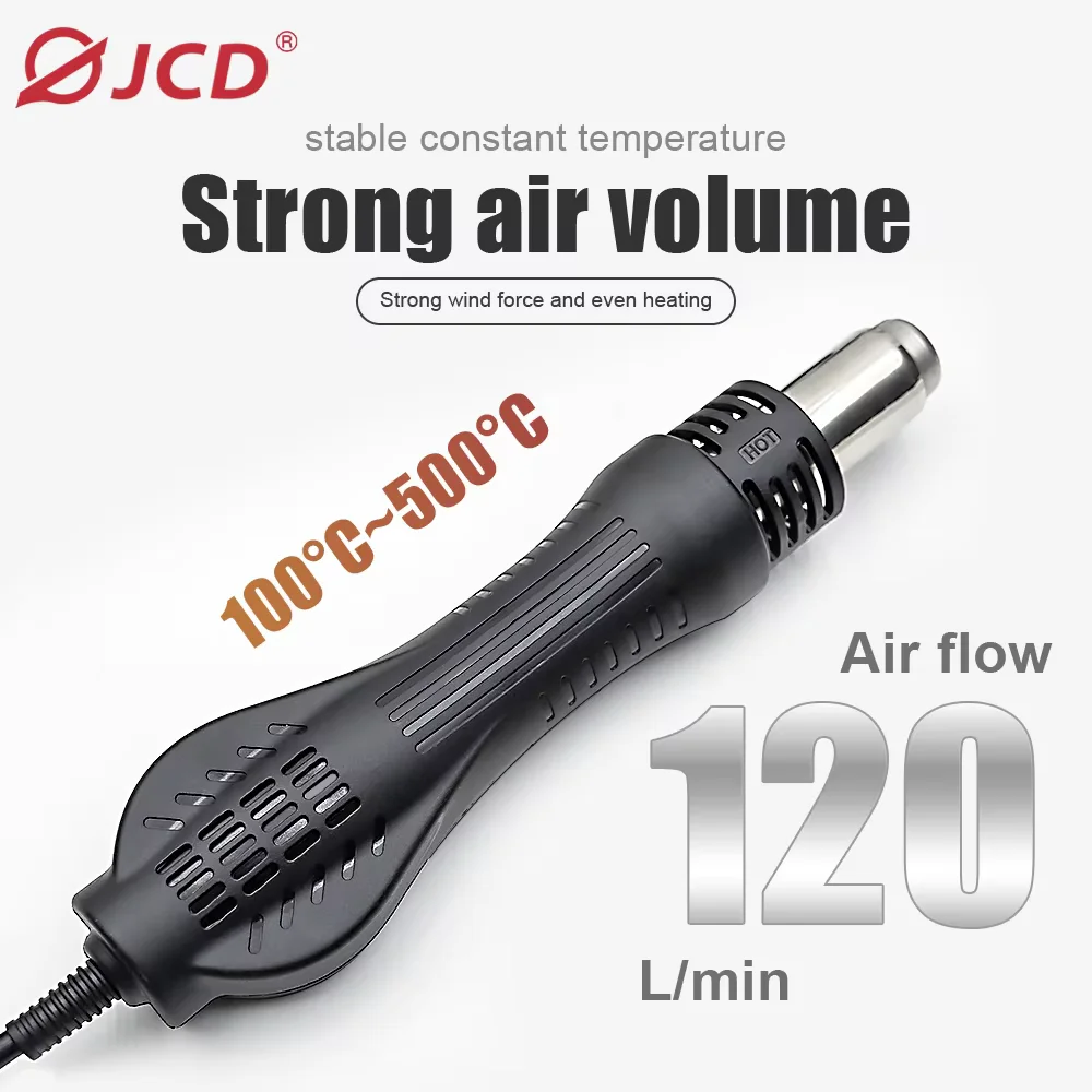 JCD 8586D محطة لحام 2 في 1 مسدس هواء ساخن سبيكة لحام كهربائي LCD شاشة ديجيتال مزدوجة 750 واط محطة إعادة العمل لحام مصلحة الارصاد الجوية