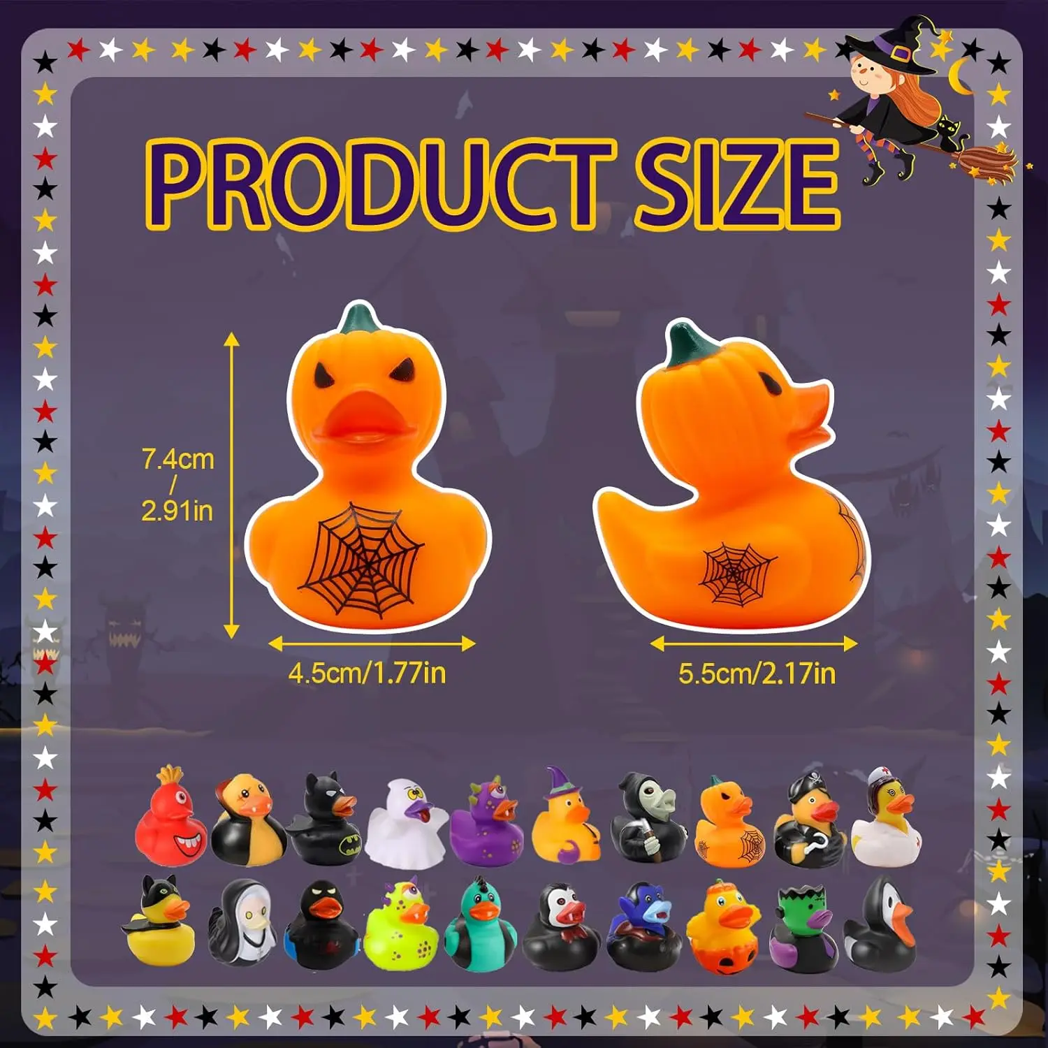 Halloween Party Favor Rubber Duck Bath Toy Assorted Duck for Kid Decor Trick or Treat Goodie Bag Filler Halloween Party Birthday