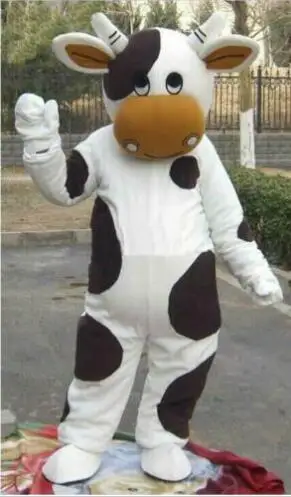 Traje da mascote da vaca cosplay adulto festa fantasia vestido dos desenhos animados conjunto traje da mascote