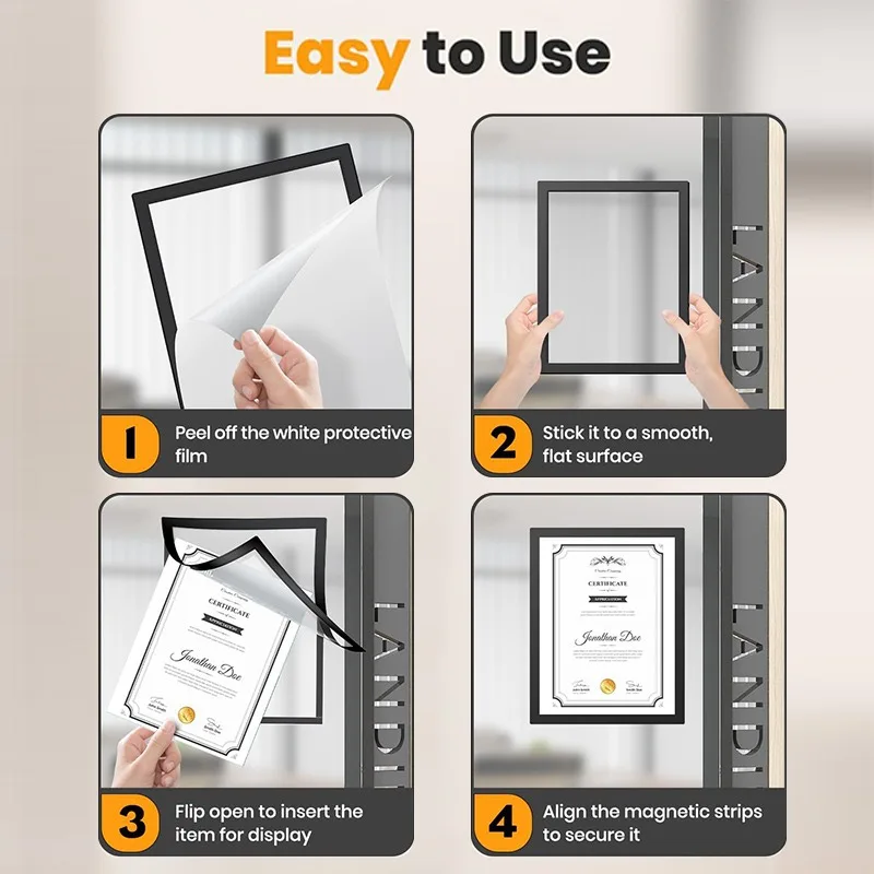 Self-adhesive Magnetic Picture Frames for Wall Display
