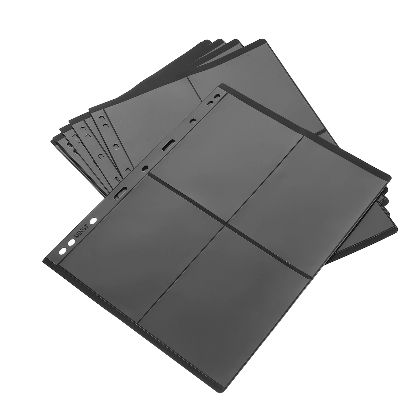 10pcs Double Sided Album Sheets Clear Pvc 9-Hole Stamp Collecting Inserts For Coins Postcards Collectibles