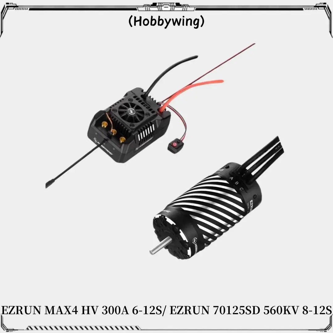 Hobbywing New MAX4 HV 300A 6-12S Brushless ESC 70125SD KV560 8-12S 4 Pole Brushless Sensored Motor Combo For 1/5 RC Trucks Car