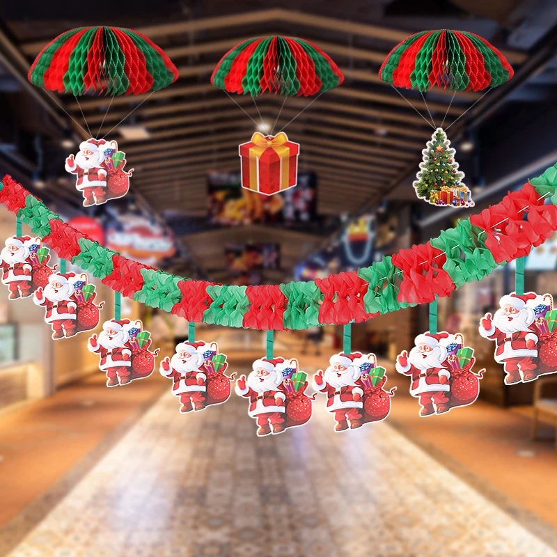 Feliz Navidad decoraciones pancarta guirnalda Santa Claus árbol de Navidad fiesta adornos colgantes Navidad Noel Feliz Año Nuevo decoración del hogar
