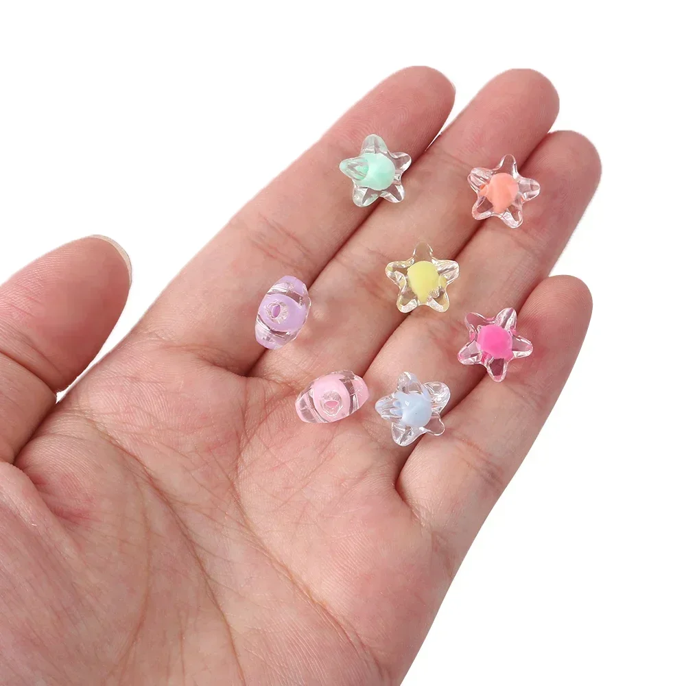 

20pcs 11mm Multicolor Pentagram Spacer Beads Transparent Acrylic Star Beads For Jewelry Making DIY Bracelet Keychain Accessories