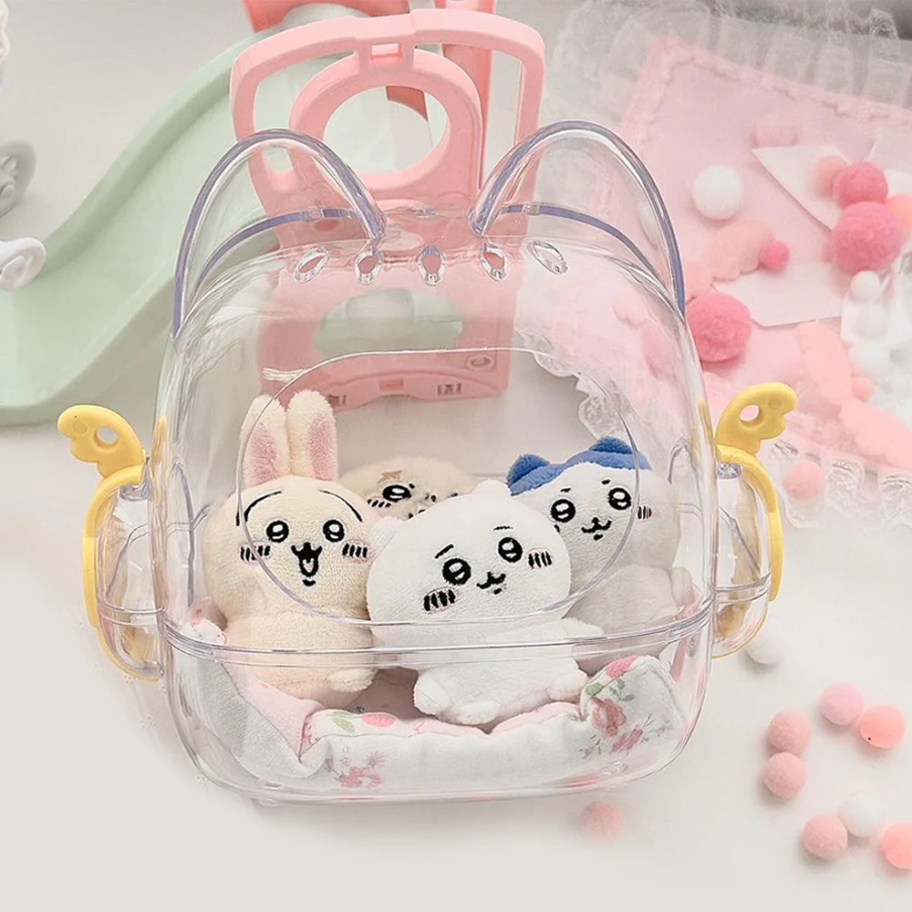 

Transparent PVC Display Bag Cute Plush Doll Storage Bags Outdoor Dust Prevention Bags Waterproof Backpack Decorative Accessory