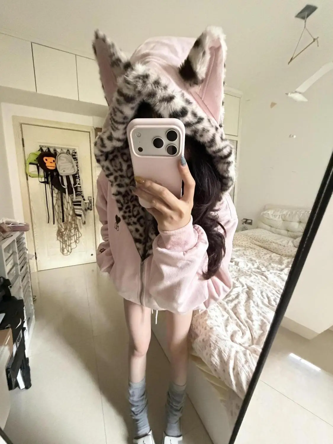 

Зимняя женская парка 2026: Новая хлопковая куртка в американском ретро-стиле с леопардовым принтом, свободная, теплая, для студентов