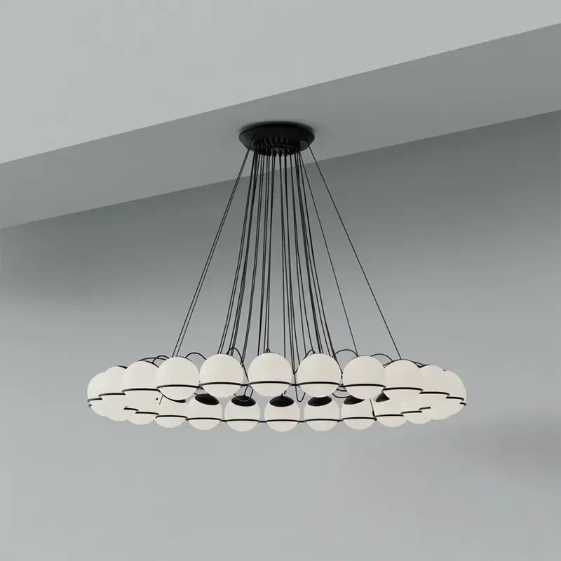 

high-end Creative Glass Ball Chandelier Living Room Restaurant Bedroom Designer Pendant Lamp home Lighting Decor Light Fixture