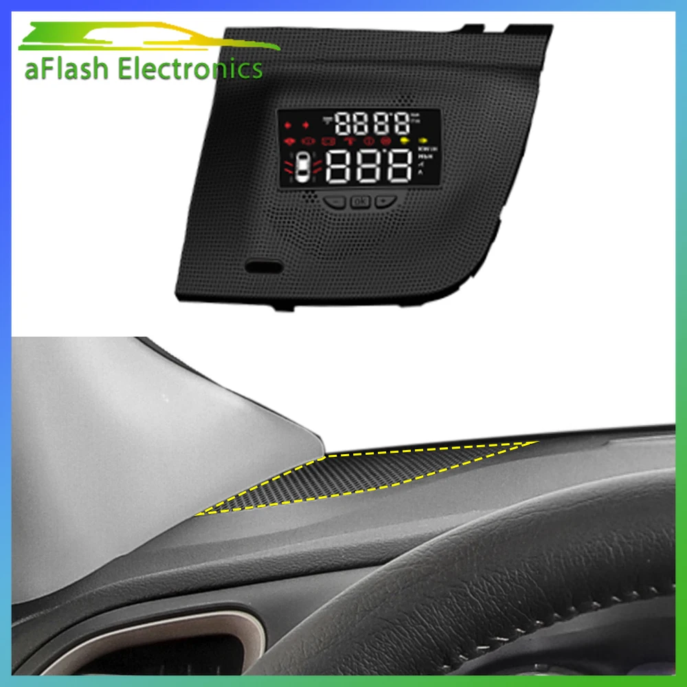 For Jeep Renegade 2015-2023 Mirror HUD Auto Car Head Up Display Windshield Screen Projector Security Alarm Overspeed RPM Voltage