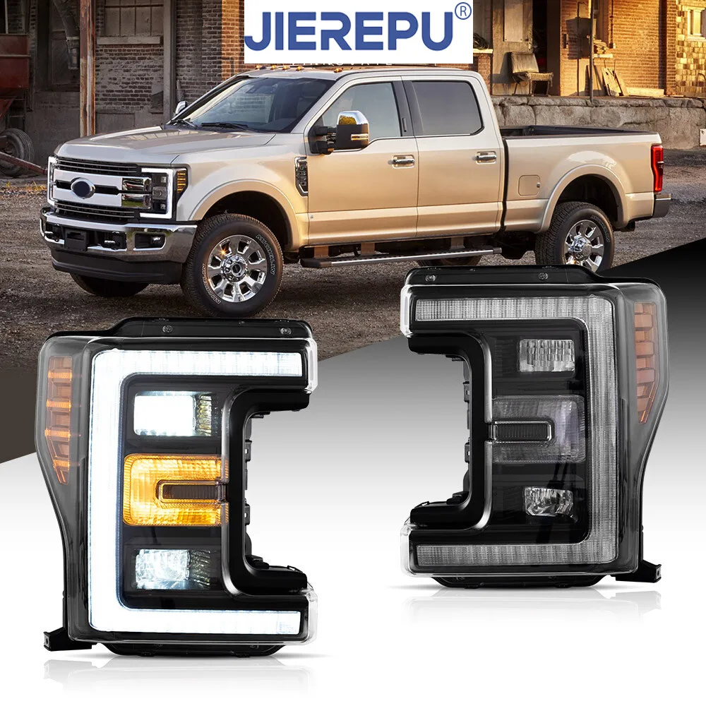 

1 пара указателей поворота для Ford F-250F350F450 F550 2017-2019 гг., светодиодные фары, анимация и последовательность