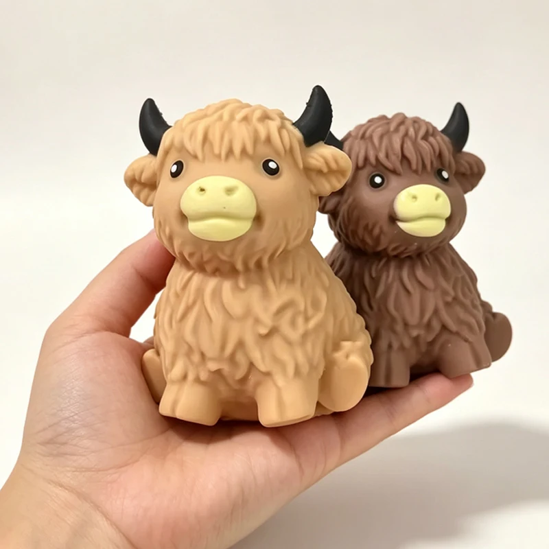 Jumbo Highland Cow Stress Balls Squishies Fidget Toy Squeeze Ball Fidget Toy for Adults Slow-Rising Stress Relief Squeeze Toy