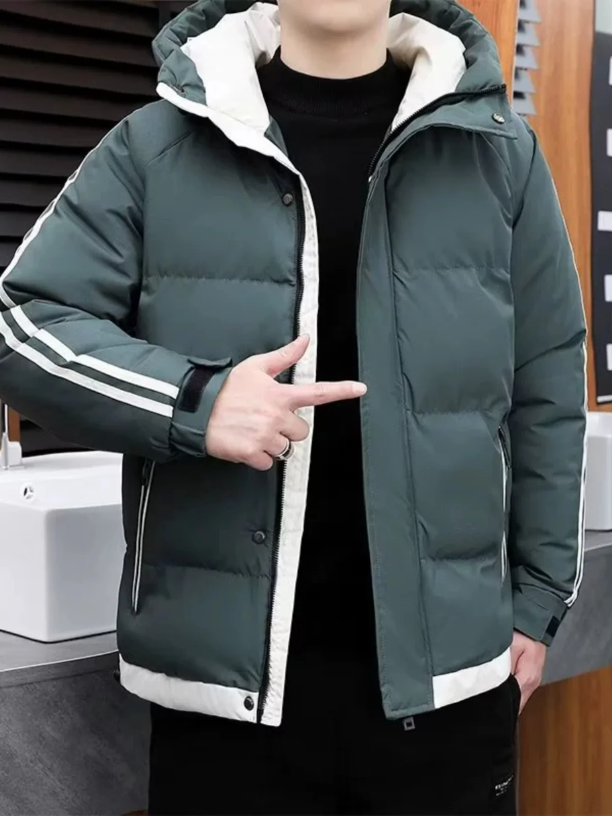 

Хлопковая куртка на пуху, осень-зима, Новое поступление, теплая студенческая одежда, хлопковое пальто большого размера, водонепроницаемая ткань с покрытием, молния...