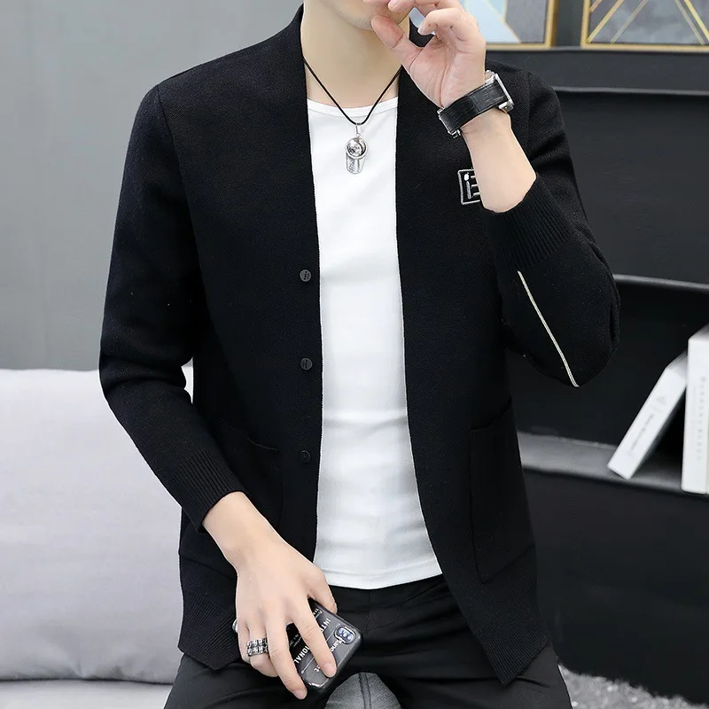 

Spring and Autumn Trend Fashion Loose Man Clothes Sweater Cardigan Comfortable Temperament Korean Version Simple Jacket Coat