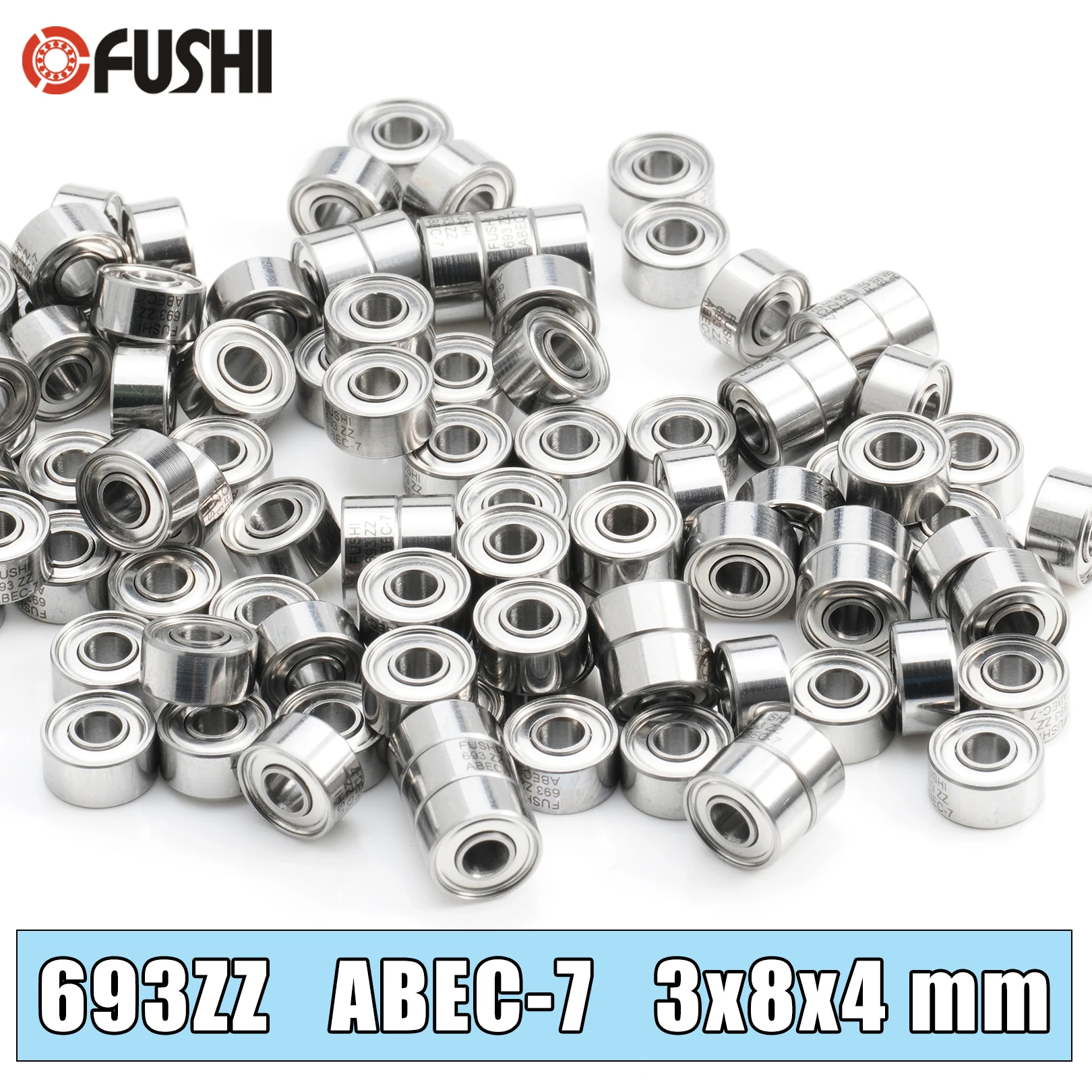 100PCS 693ZZ ABEC-7 Miniature Ball Bearing 3*8*4 mm Double Shielded for RC Drone Motor 3D Printer DIY Parts 619/3ZZ  EMQ Z3V3