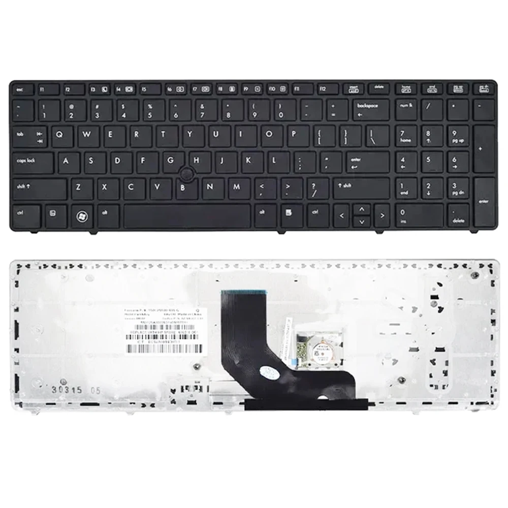 

Keyboard for HP Elitebook 8560P Probook 6560B 6570B Frame with Pointer US Layout