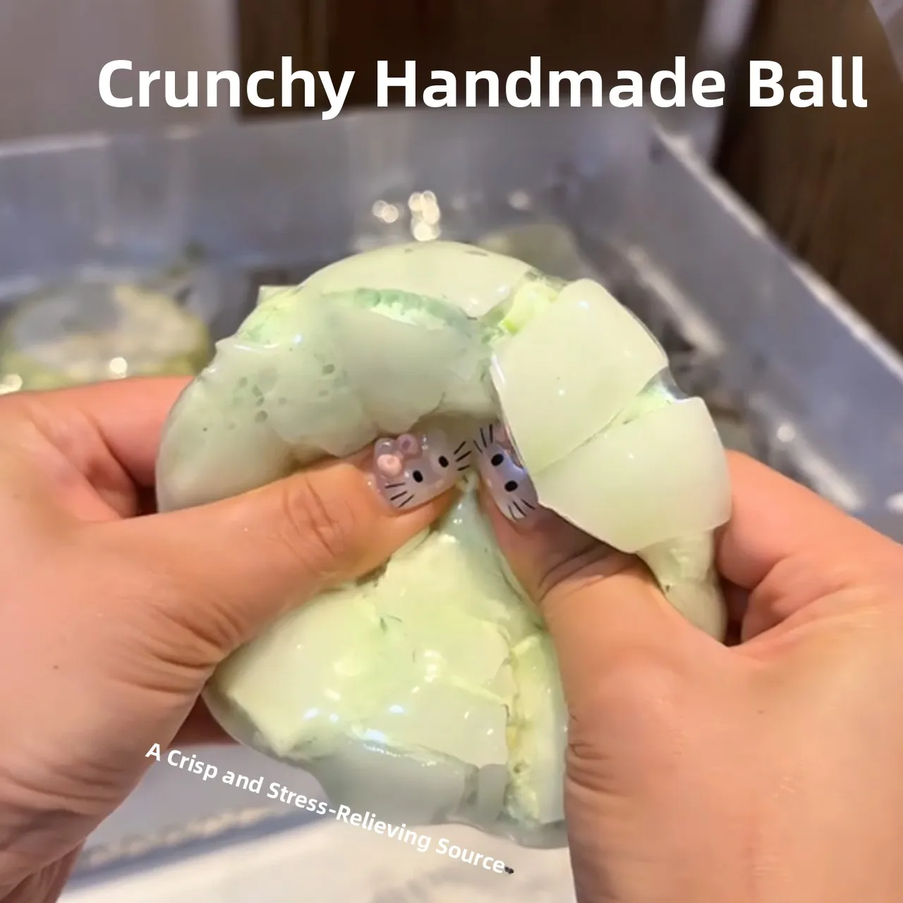 كرة يدوية الصنع لتخفيف التوتر ذات قشرة مقرمشة وقيمة جمالية عالية، لعبة للفتيات تصدر صوتًا، لعبة لتخفيف التوتر على شكل كعكة ال...