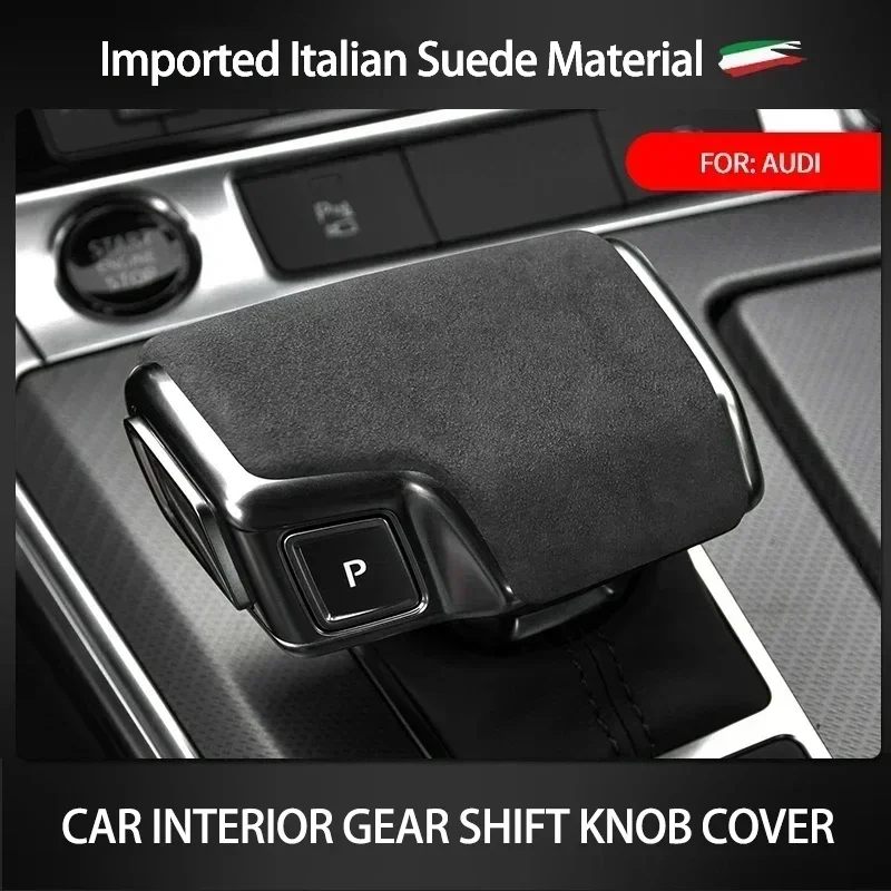 

Top Suede For Audi A6L/A6/A7/SQ8/A8L/RS6/RS7 2019-IN Car Gear Shift Knob Cover Gearbox Handle Shifter Stick Lever Sheath Shell