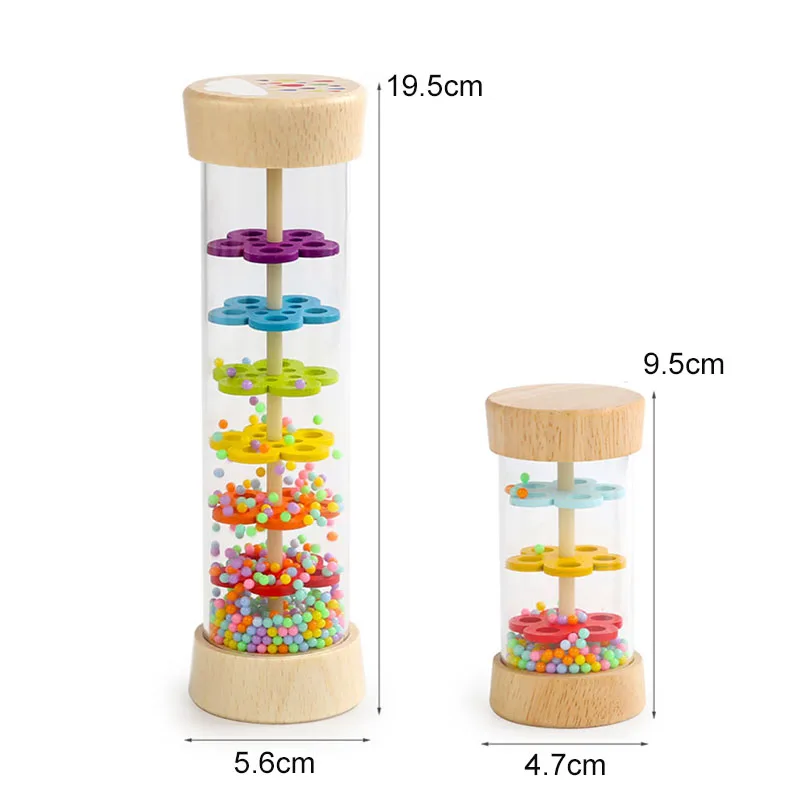 Rain Sound Tube Simulator Toy Rainbow Hourglass Sand Bell Educational Music Class Puzzle Half Discussion Instrument Kids Gift