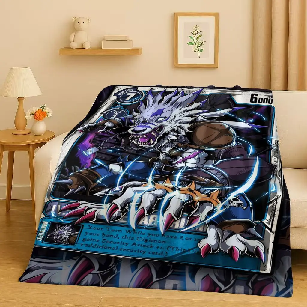 Angewomon Cartoon Digimon Adventure Flannel Blanket,Soft Warm Plush Throw for Home Bedroom Bed Sofa Cover Picnic Office Kid Gift
