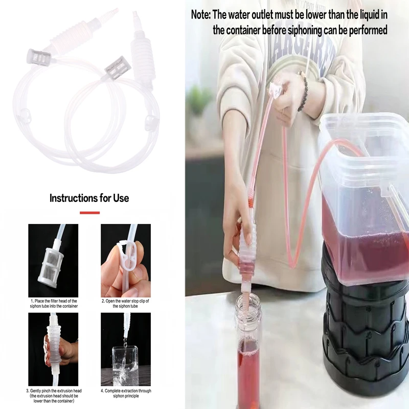 2 متر/2.5 متر شبه التلقائي المنزل المشروب سيفون حزمة لصنع النبيذ اليد دلك سيفون تصفية الغذاء الصف أنبوب شفاف للبيرة