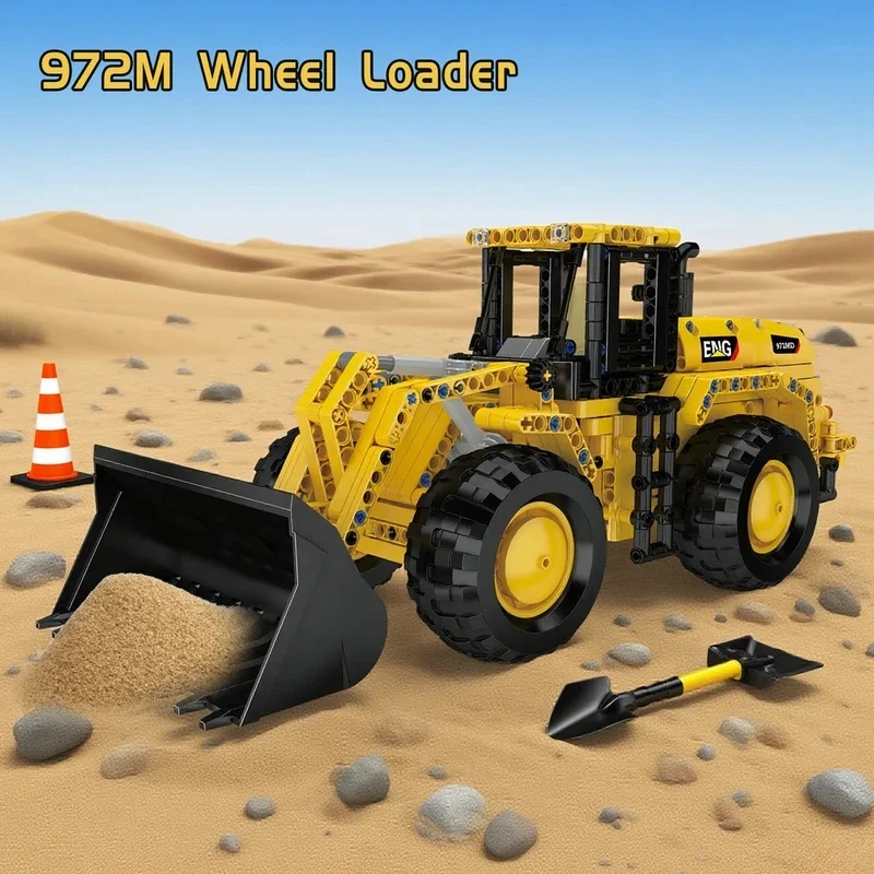 Mould King 972M Wheel Loader 17084 Building Blocks Engineering Vehicle Model with Bucket Kids STEM Education Toys 910Pcs