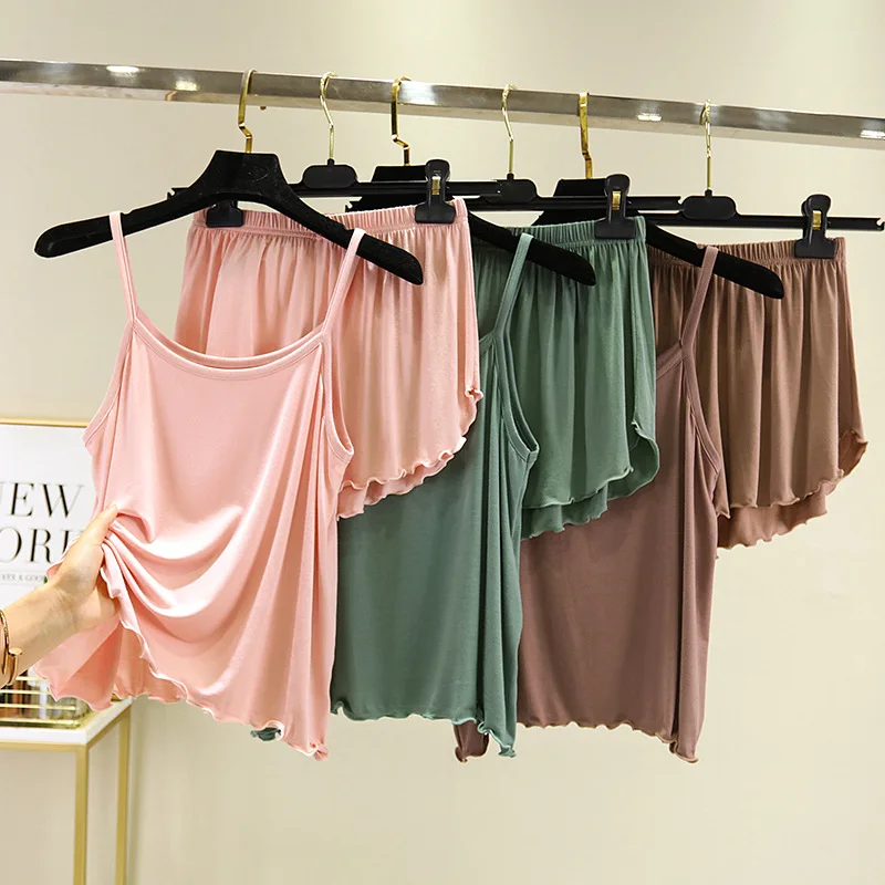 

Модальная пижама: топ-комбинация с свободной прозрачной подкладкой, белая майка-база, студенческая ночная рубашка, женская домашняя одежда для сна