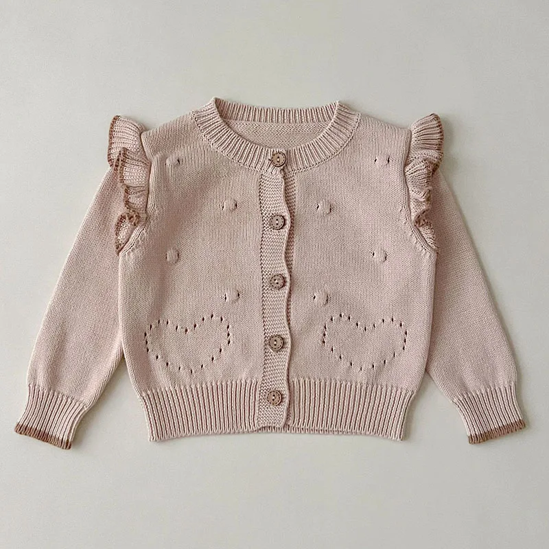 Autumn Winter Infant Baby Girl Knitting Clothes Set Long Sleeved Knitted Cardigan Coat+Romper Newborn Baby Girls Clothing Suit