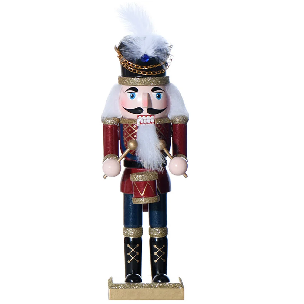 

Classic Christmas Nutcracker Wood Decor Long-Lasting Workmanship Desktop Ornament for Office Home Table Display Xmas Party