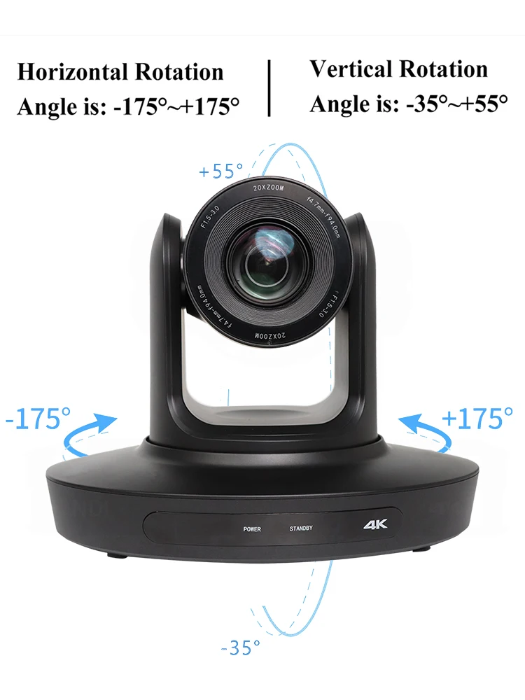 4k 10/20X Video Conference Camera HDMI USB3.0 LAN  Ptz Broadcasting Camera With Remote Control for Church Live Streaming Worshop