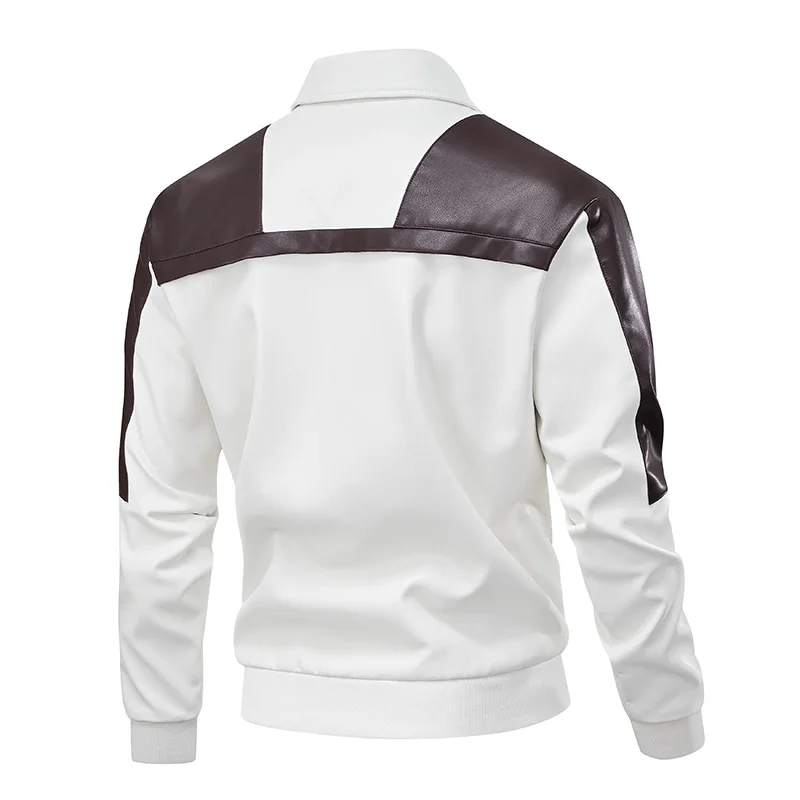 Men's PU Leather Jackets Spring Autumn Cycling Jacket New Fashion Design Outerwear European Style Motorcycle Leather Coat