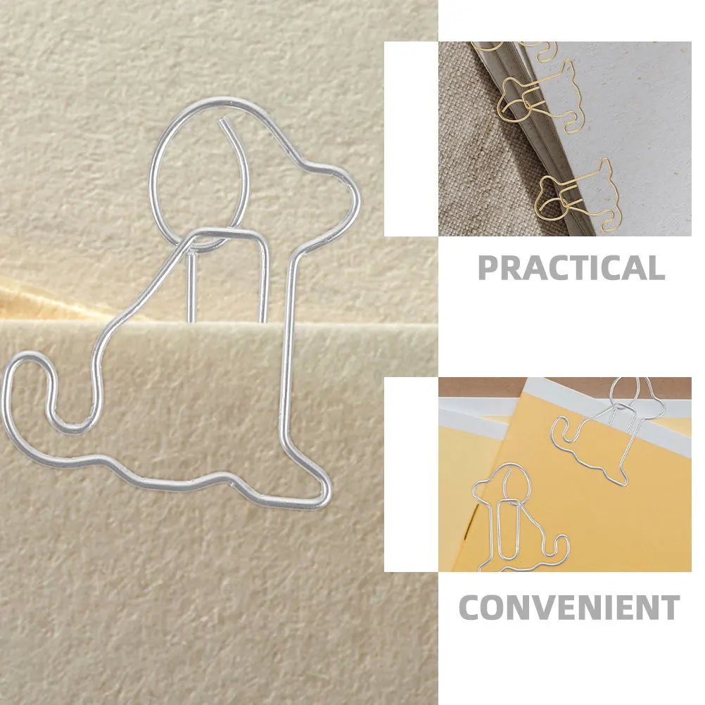60 clip di carta a forma di cane, clip per segnalibri per uso ufficio, clip per messaggi di animali, segnalibri multifunzionali, documenti