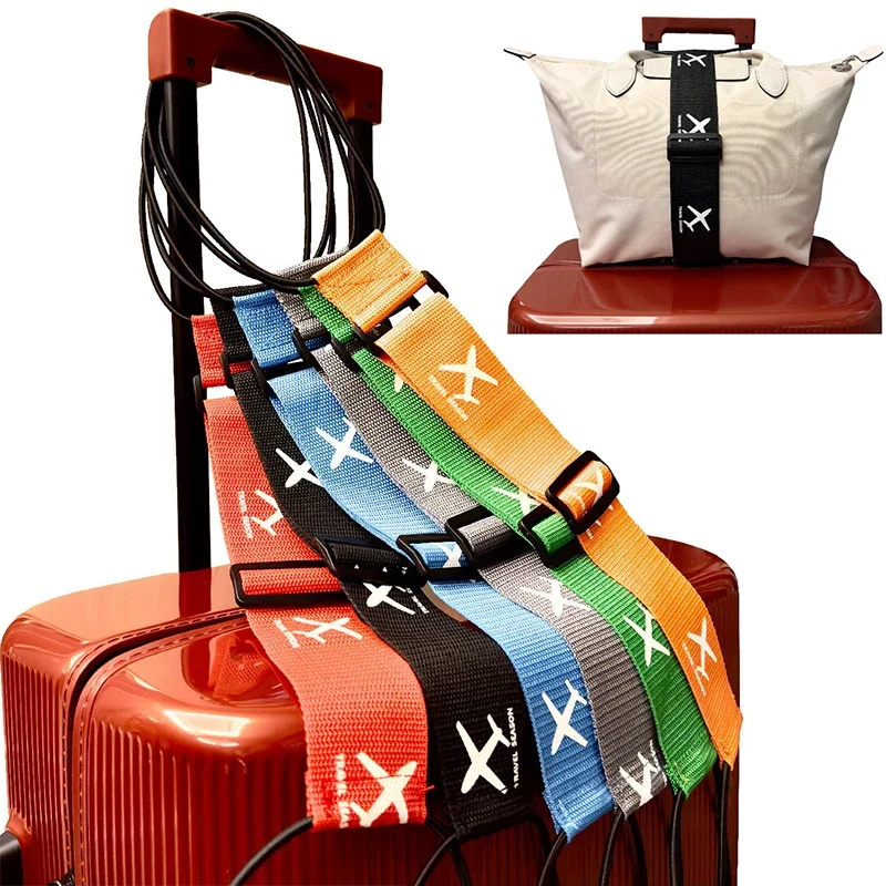 

Strong Wear-resistant Fixed Hanging Strap Printed Airplane Pattern Suitcase Binding Belt Luggage Elastic Rope Binding Belt