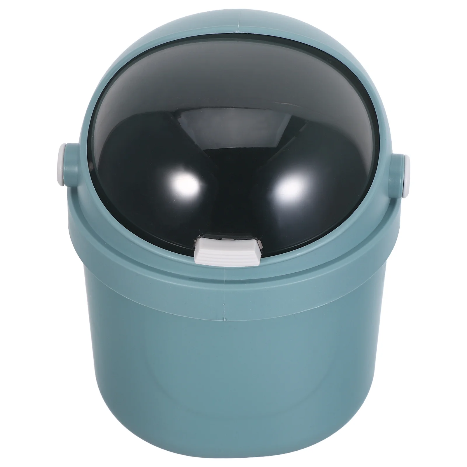 سلة مهملات سطح المكتب الصغيرة 8.25X5.50X5.50 "صندوق قمامة بلاستيكي كرتوني لطيف مع غطاء سلة مهملات محمولة على سطح الطاولة للمكتب #2