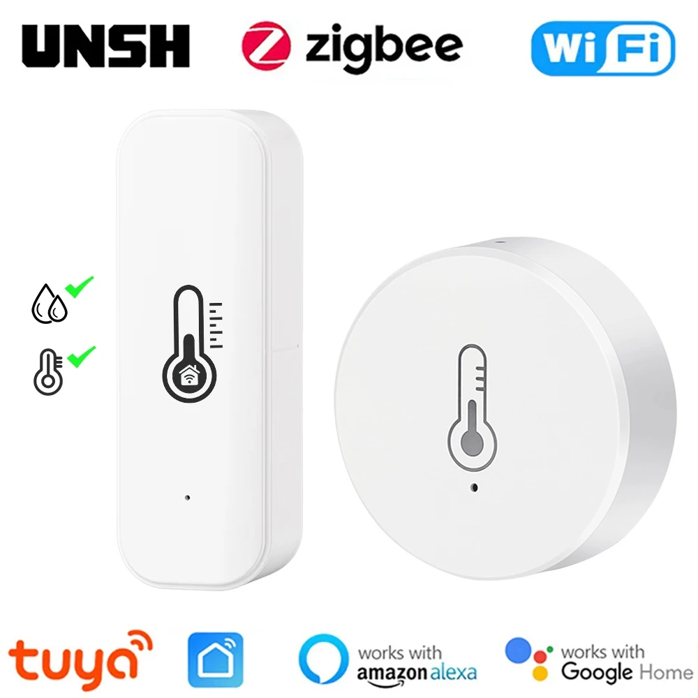 Tuya Smart WIFI Zigbee Temperature And Humidity Sensor Indoor Hygrometer Thermometer Smart Life Control Via Alexa Google Home