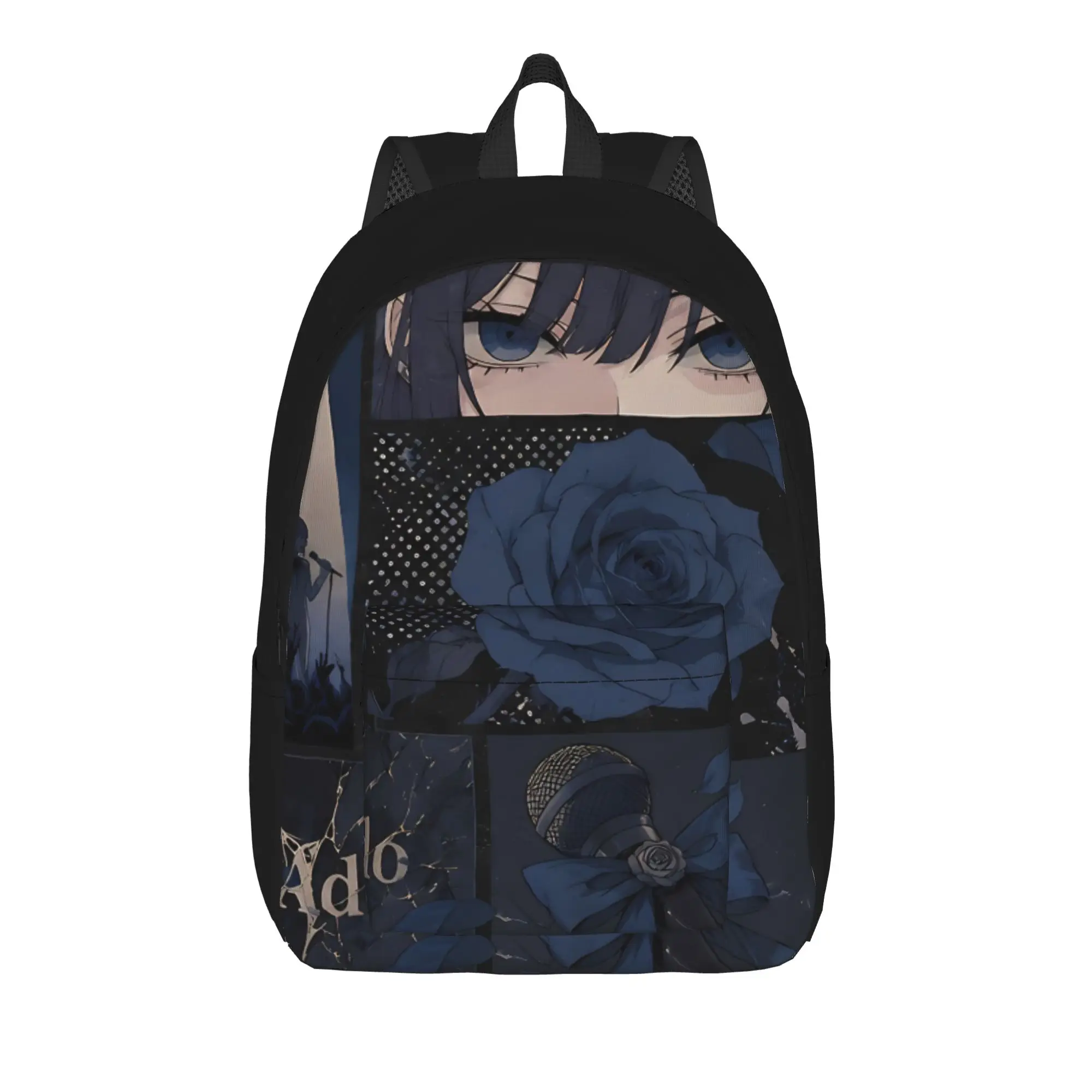 Ado Daypack Back to School Season Black Blue Hair Anime Character Fashionable Backpack