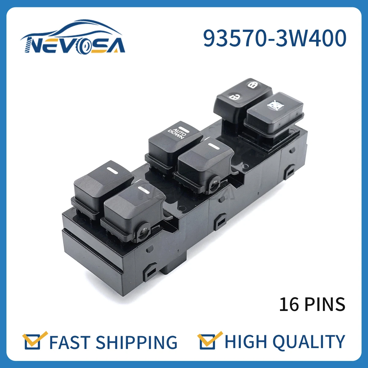 Nevosa 93570-3W400 LHD Front Left Car Window Control Switch For 2011 2012 2013 2014 2015 2016 Kia Sportage 935703W400 935703W150