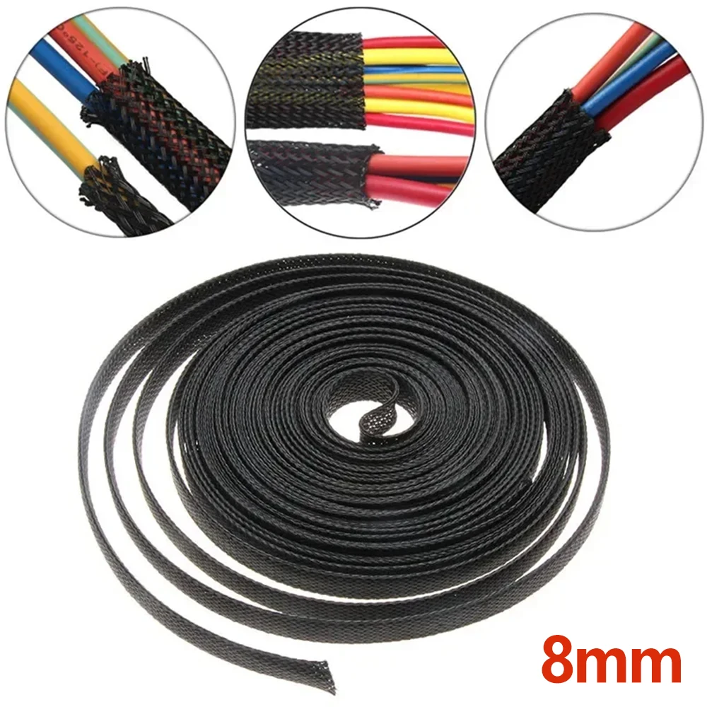 

Эластичный тканый кабельный рукав из ПЭТ, изолированный плетеный рукав 8 мм, защита линии передачи данных, огнестойкий кабельный органайзер