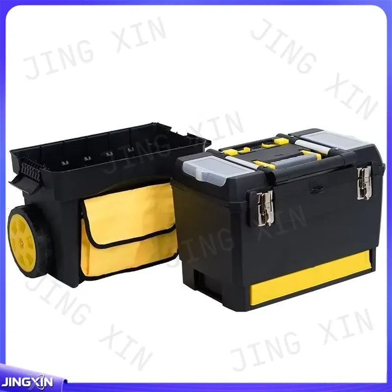 Custom for Stackable Rolling Tool Box Heavy Duty Wheels PP Plastic Trolley Hardware Storage Case Multi Layer Tool Storage
