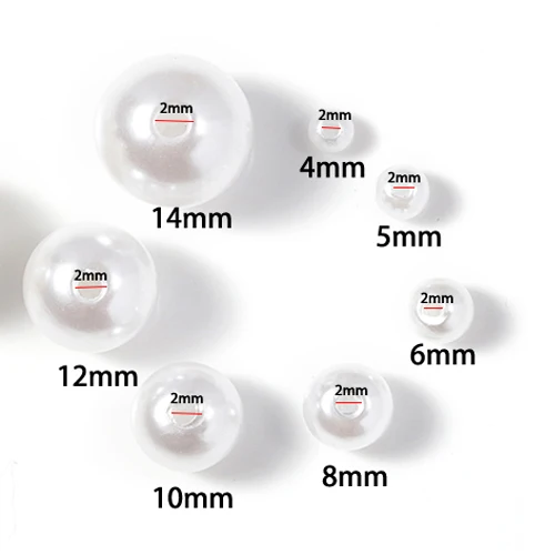 200 stuks Geperforeerde ABS Imitatie Parel Kralen 4/5/6/8/10mm Ronde Spacer Kralen voor DIY Sieraden maken en Naaiwerk