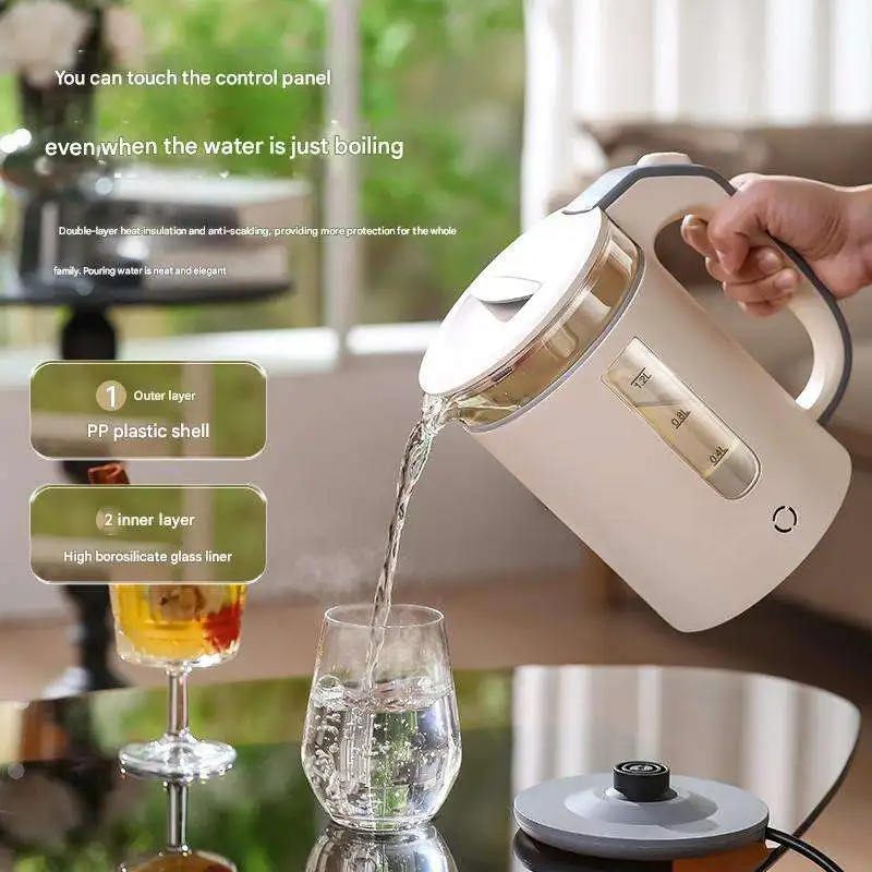 غلاية صحية 110 فولت، غلاية متعددة الوظائف، غلاية كهربائية ذكية، غلاية زجاجية كهربائية عالية البورسليكات لصنع الشاي