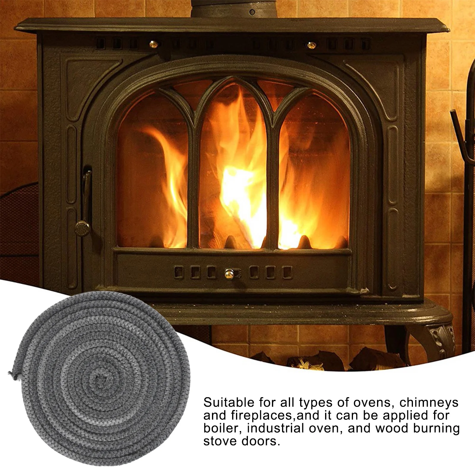 Fireplaces Chimneys Industrial Oven For Boiler And Wood Burning Stove Doors Seal Fiberglass Rope Elastic Fiberglass