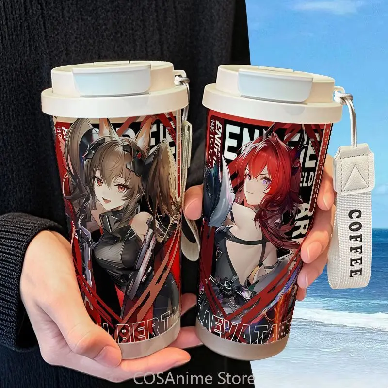 

Arknights: Endfield Laevatain Anime Game Thermos Cup Stainless Steel Straw Double Drink Large Capacity Coffee Cup Student Gift