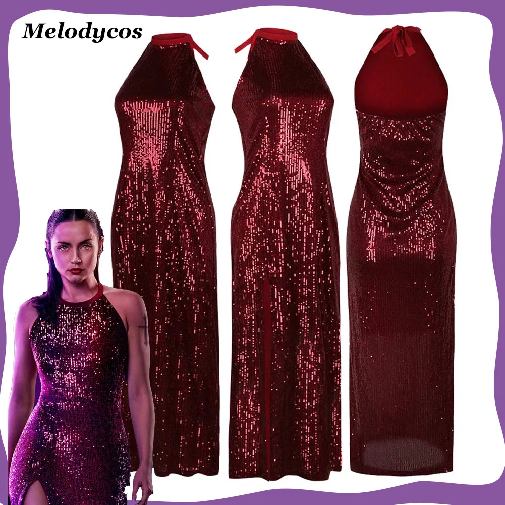 2013 فيلم جون كوس ويك روني تأثيري حلي فستان أحمر مثير للنساء أنثى الخيال لعب الأدوار هالوين كرنفال البدلة #1