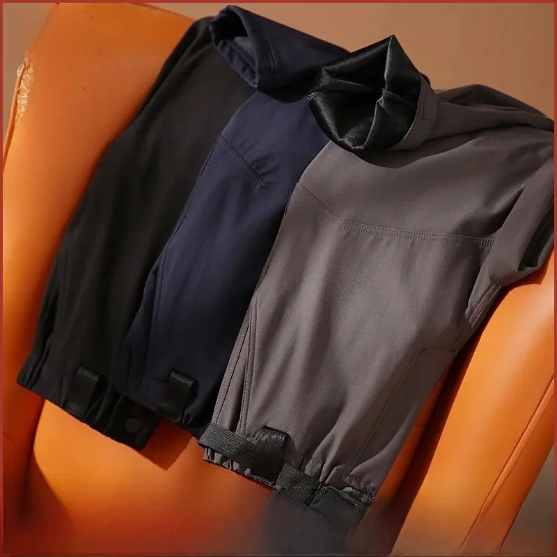 Thiened Fce Outdoor Leisure Pants for Men Windproof Warm Cosite Double Layered New Winter Sle Straight Leg Trousers